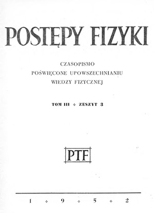Postępy fizyki nr 3/1952