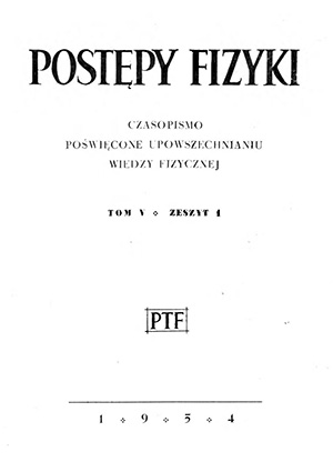 Postępy fizyki nr 1/1954