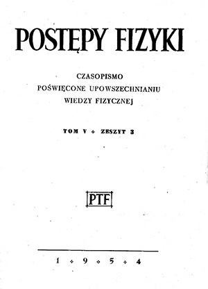 Postępy fizyki nr 3/1954