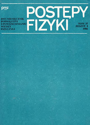 Postępy fizyki nr 3/1986