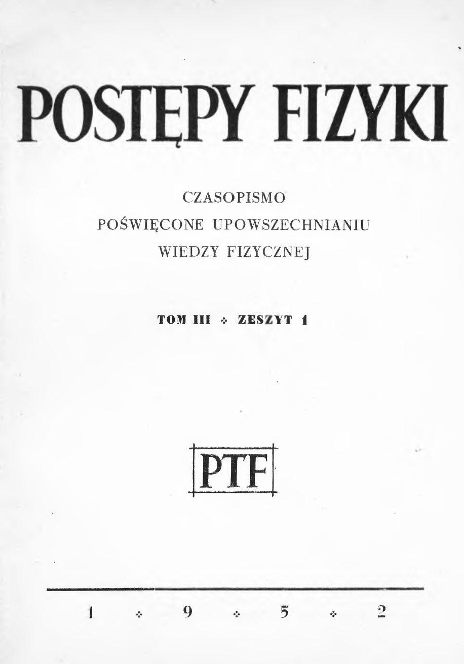 Postępy Fizyki 3 (1) 1952